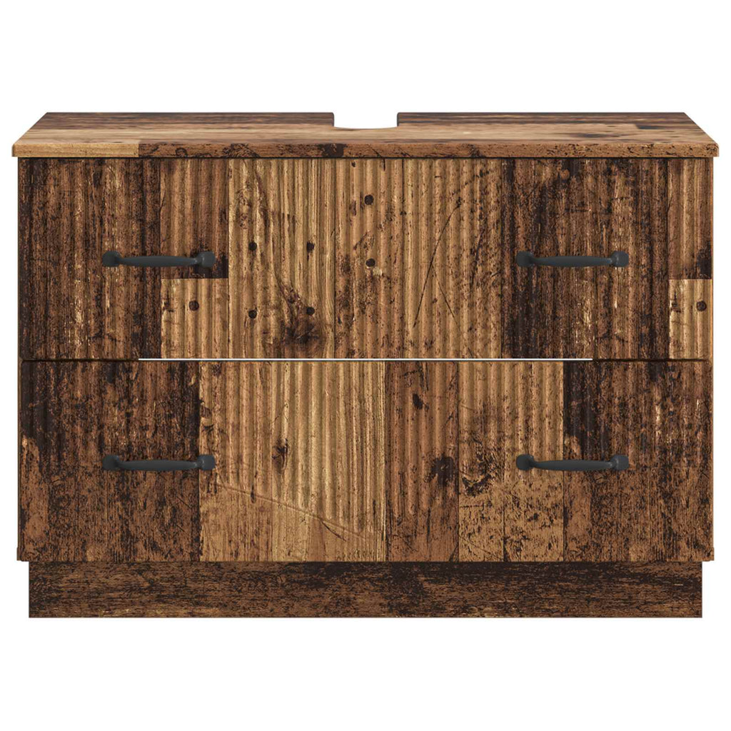 vidaXL Szafka pod umywalkę HOORN Stare drewno 82 x 41 x 56 cm