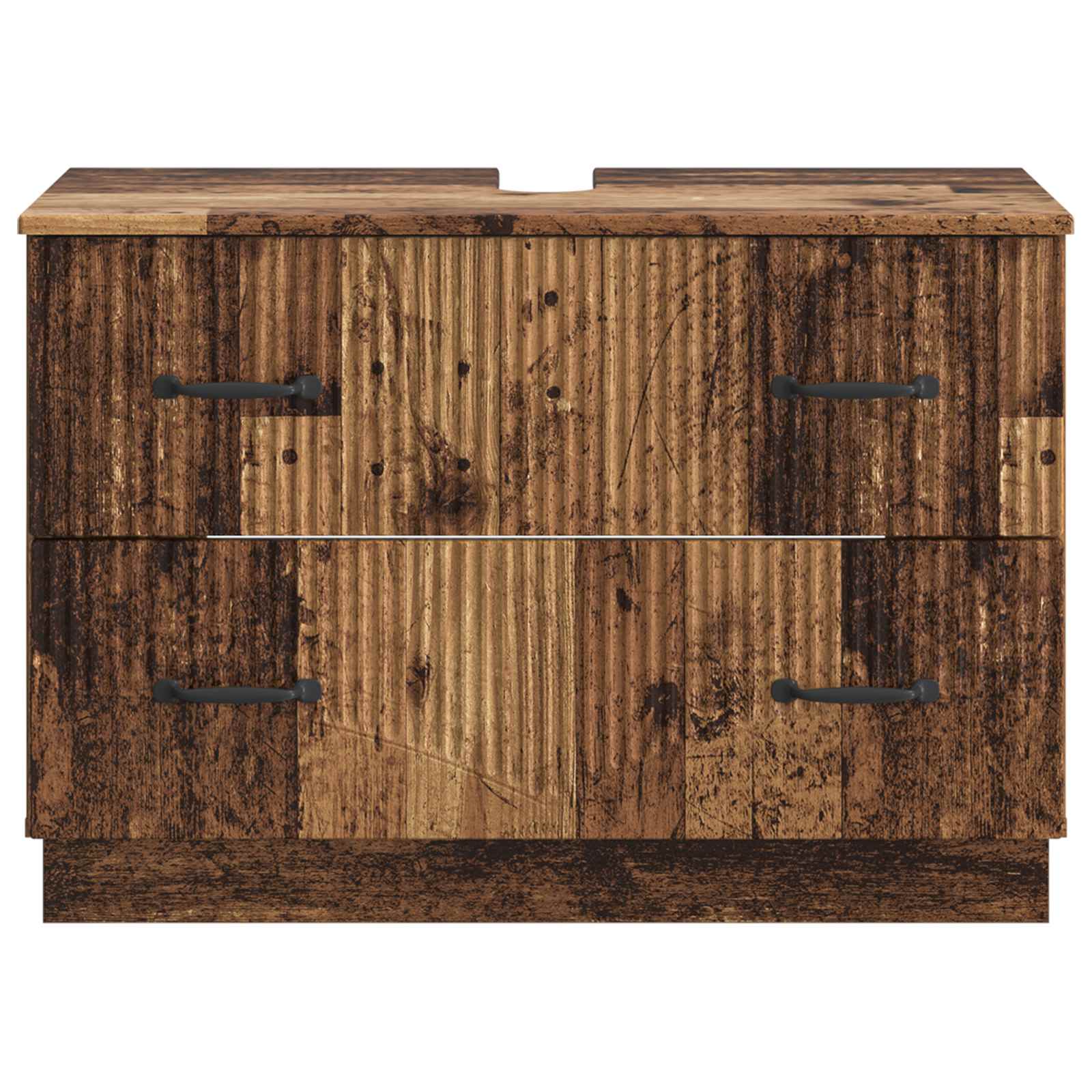 vidaXL Szafka pod umywalkę HOORN Stare drewno 82 x 41 x 56 cm