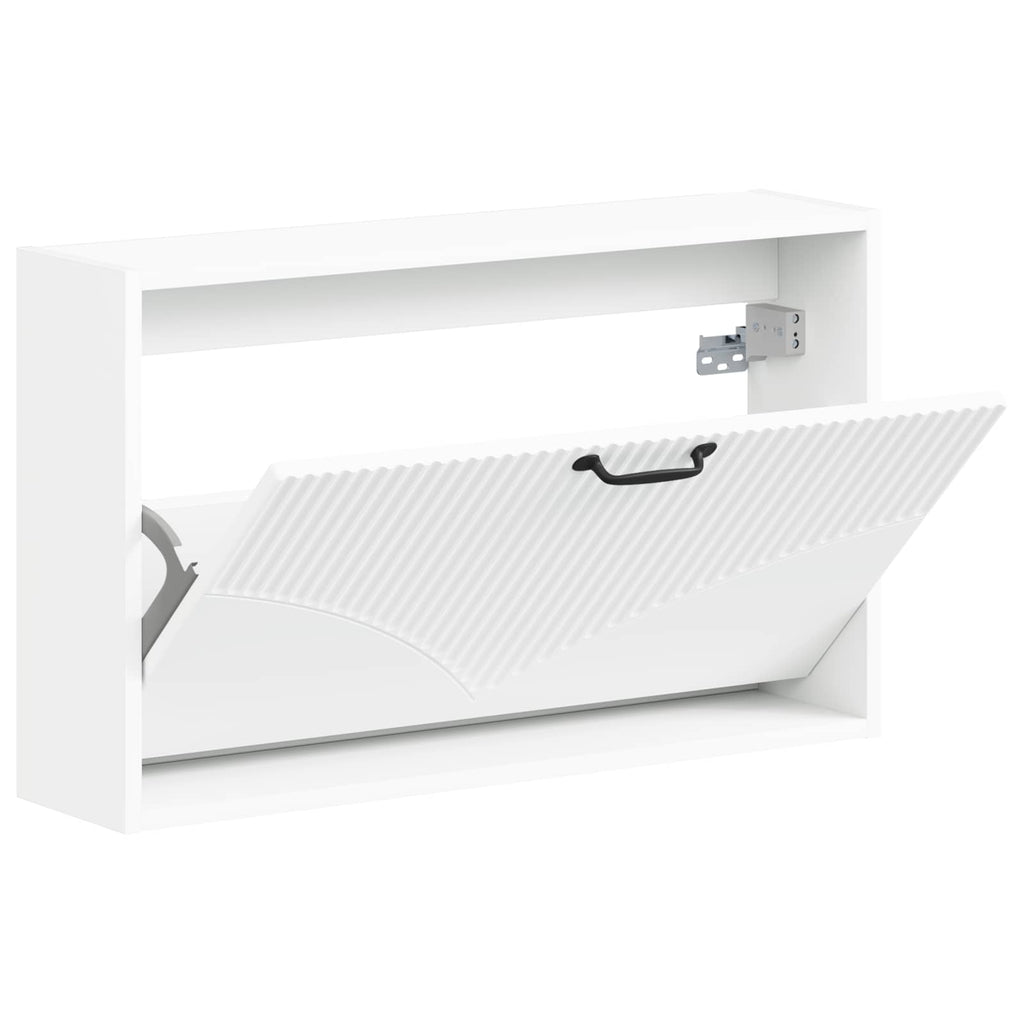 vidaXL Wisząca szafka na buty HOORN 71 x 17 x 43 cm Biały