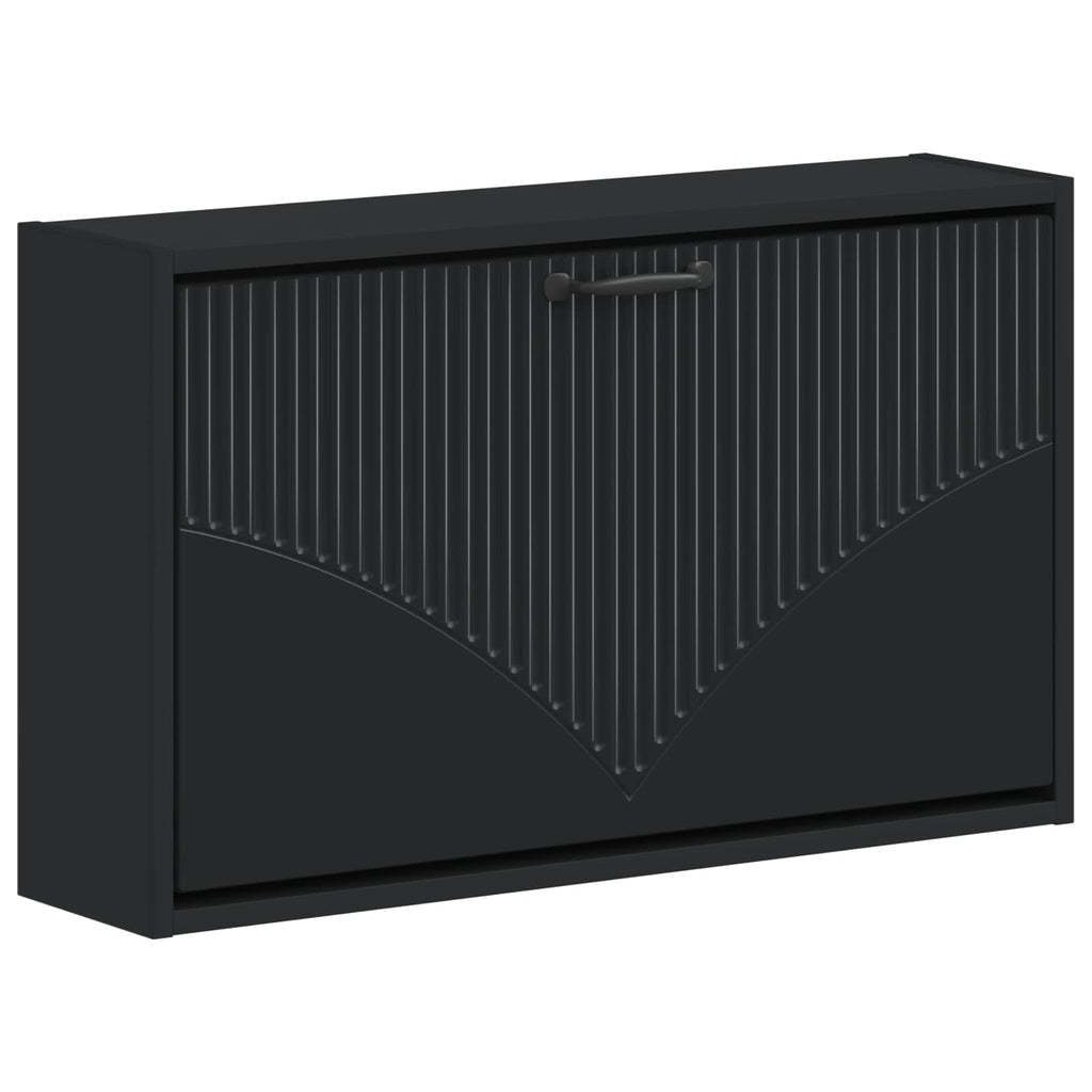 vidaXL Wisząca szafka na buty HOORN 71 x 17 x 43 cm Czarny