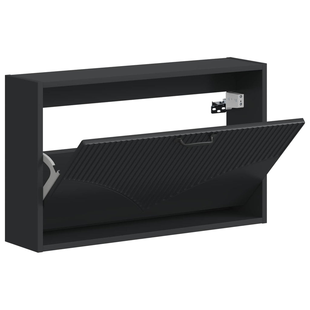 vidaXL Wisząca szafka na buty HOORN 71 x 17 x 43 cm Czarny