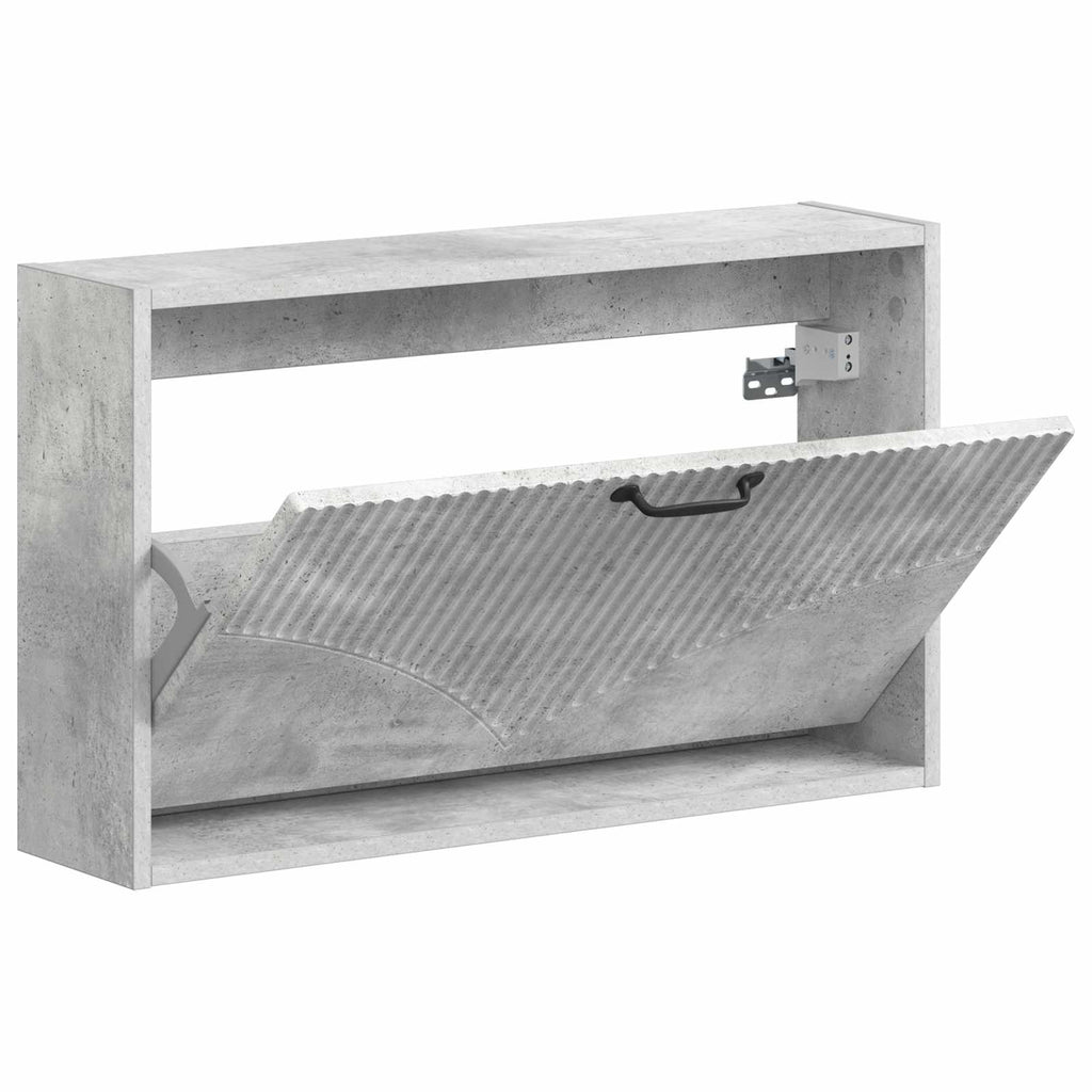 vidaXL Wisząca szafka na buty HOORN 71 x 17 x 43 cm Betonowy szary