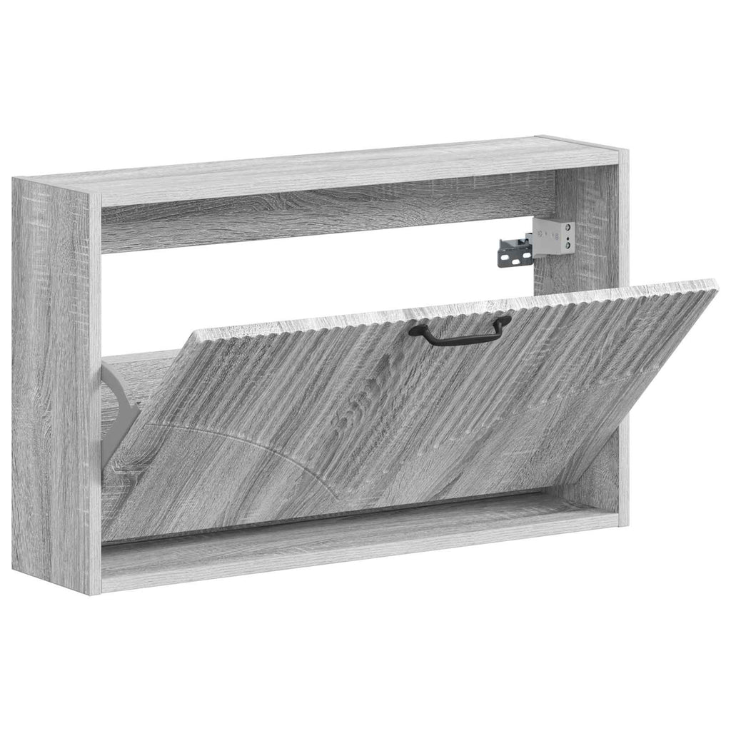 vidaXL Wisząca szafka na buty HOORN 71 x 17 x 43 cm Szary Sonoma