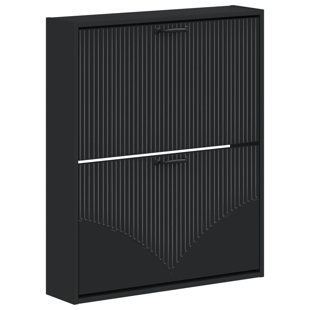vidaXL Wisząca szafka na buty HOORN 71 x 17 x 86 cm Czarny