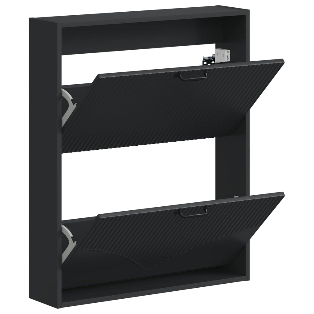 vidaXL Wisząca szafka na buty HOORN 71 x 17 x 86 cm Czarny