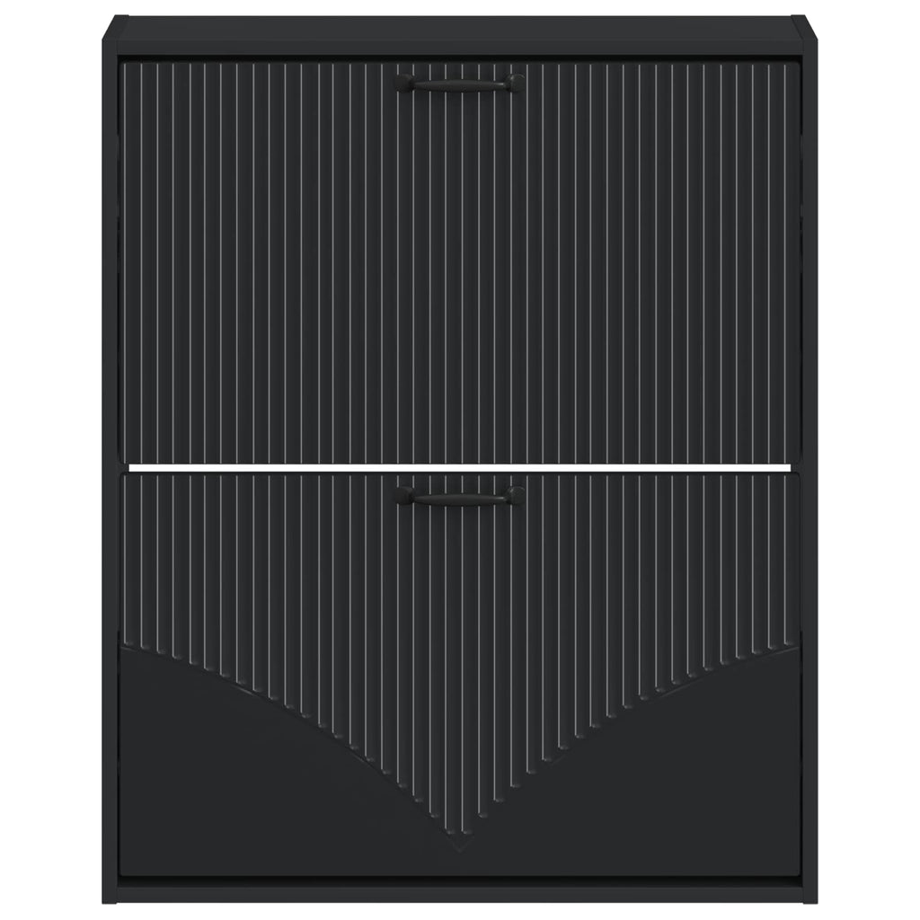vidaXL Wisząca szafka na buty HOORN 71 x 17 x 86 cm Czarny