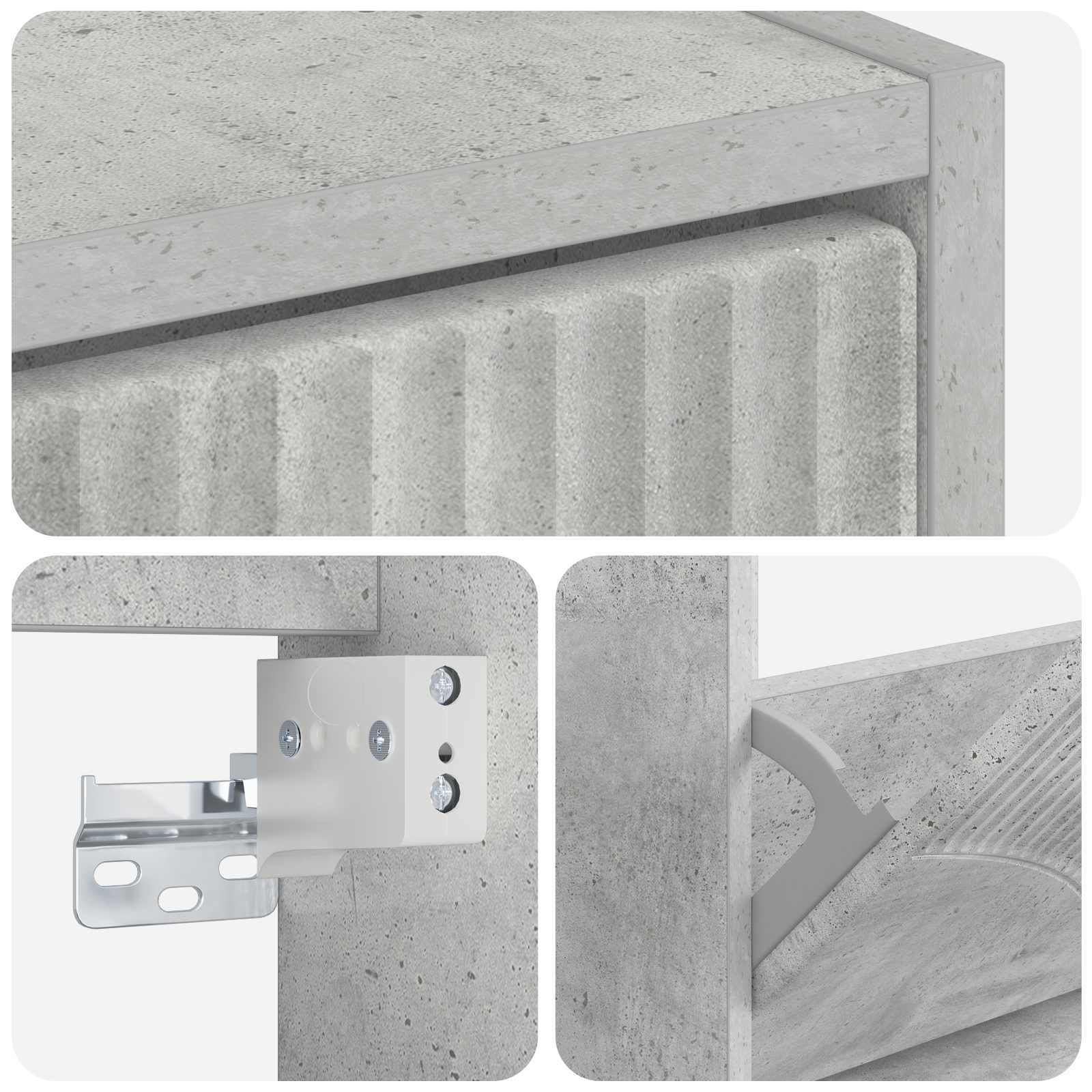 vidaXL Wisząca szafka na buty HOORN 71 x 17 x 86 cm Betonowy szary