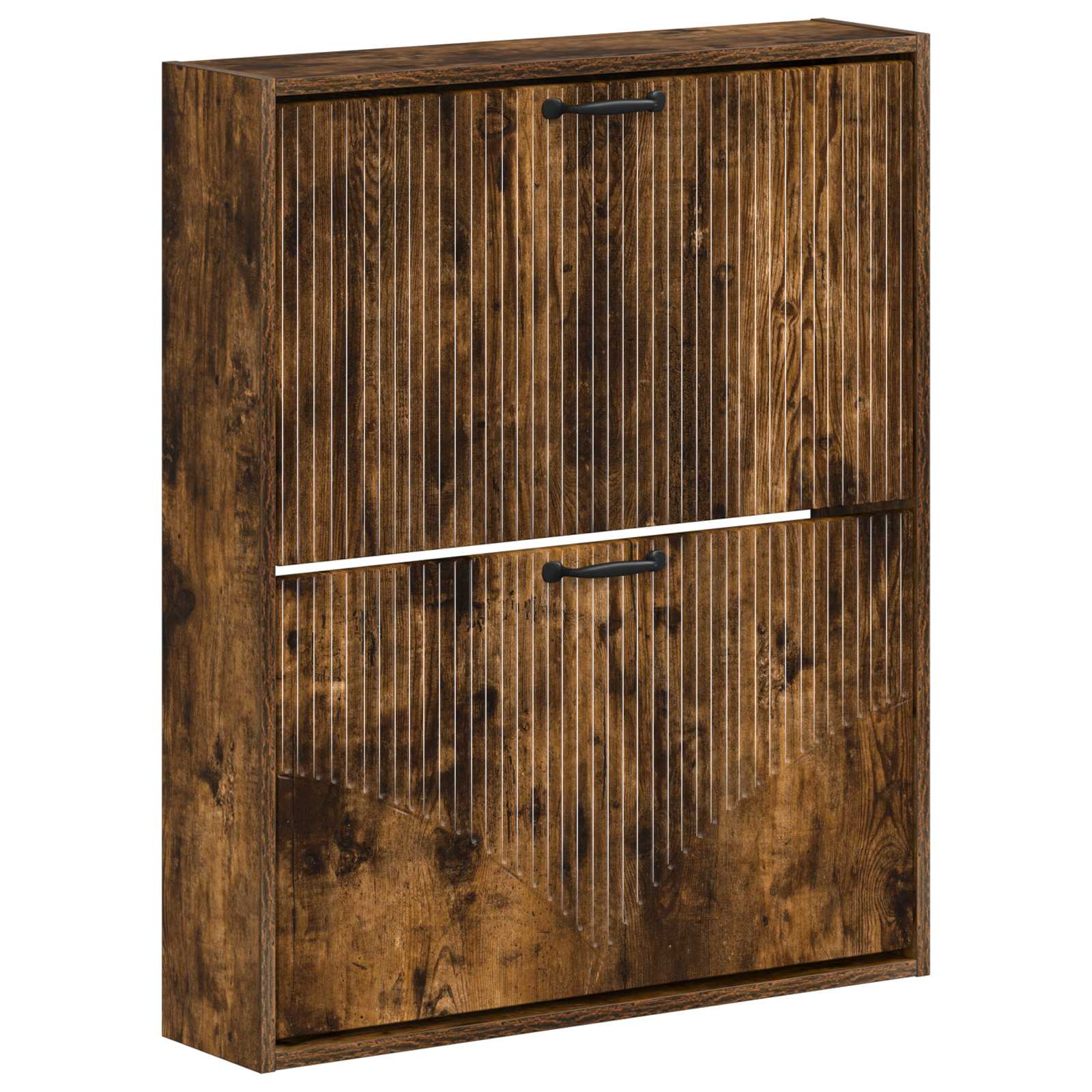 vidaXL Wisząca szafka na buty HOORN 71 x 17 x 86 cm Dąb wędzony