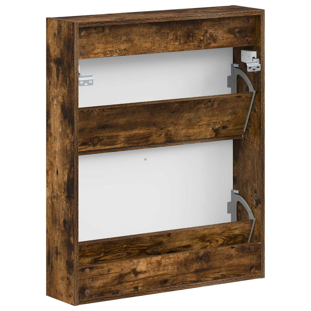 vidaXL Wisząca szafka na buty HOORN 71 x 17 x 86 cm Dąb wędzony