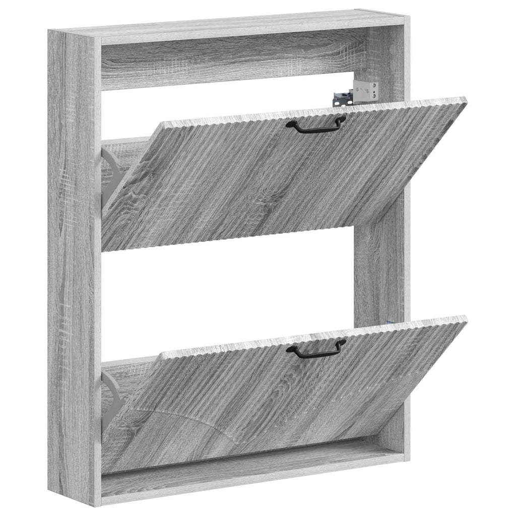 vidaXL Wisząca szafka na buty HOORN 71 x 17 x 86 cm Szary Sonoma