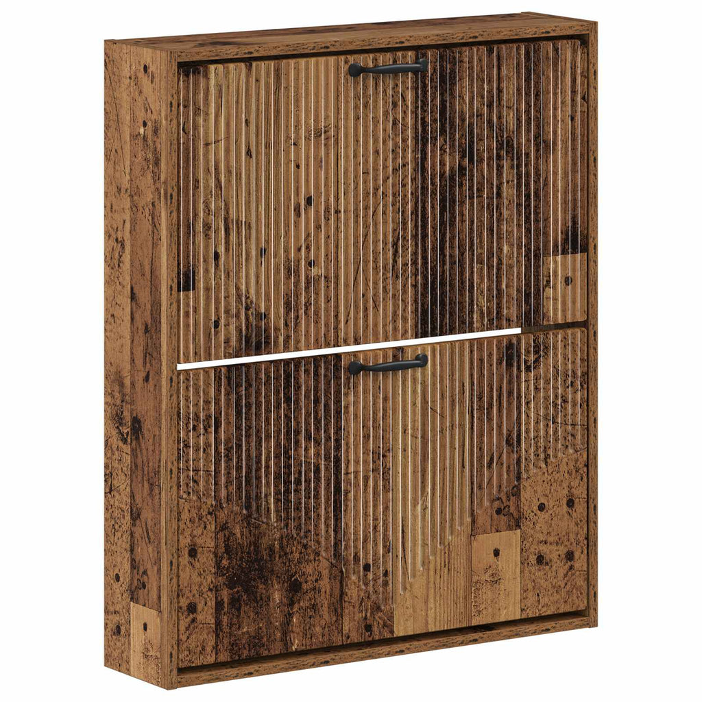 vidaXL Wisząca szafka na buty HOORN 71 x 17 x 86 cm Stare drewno