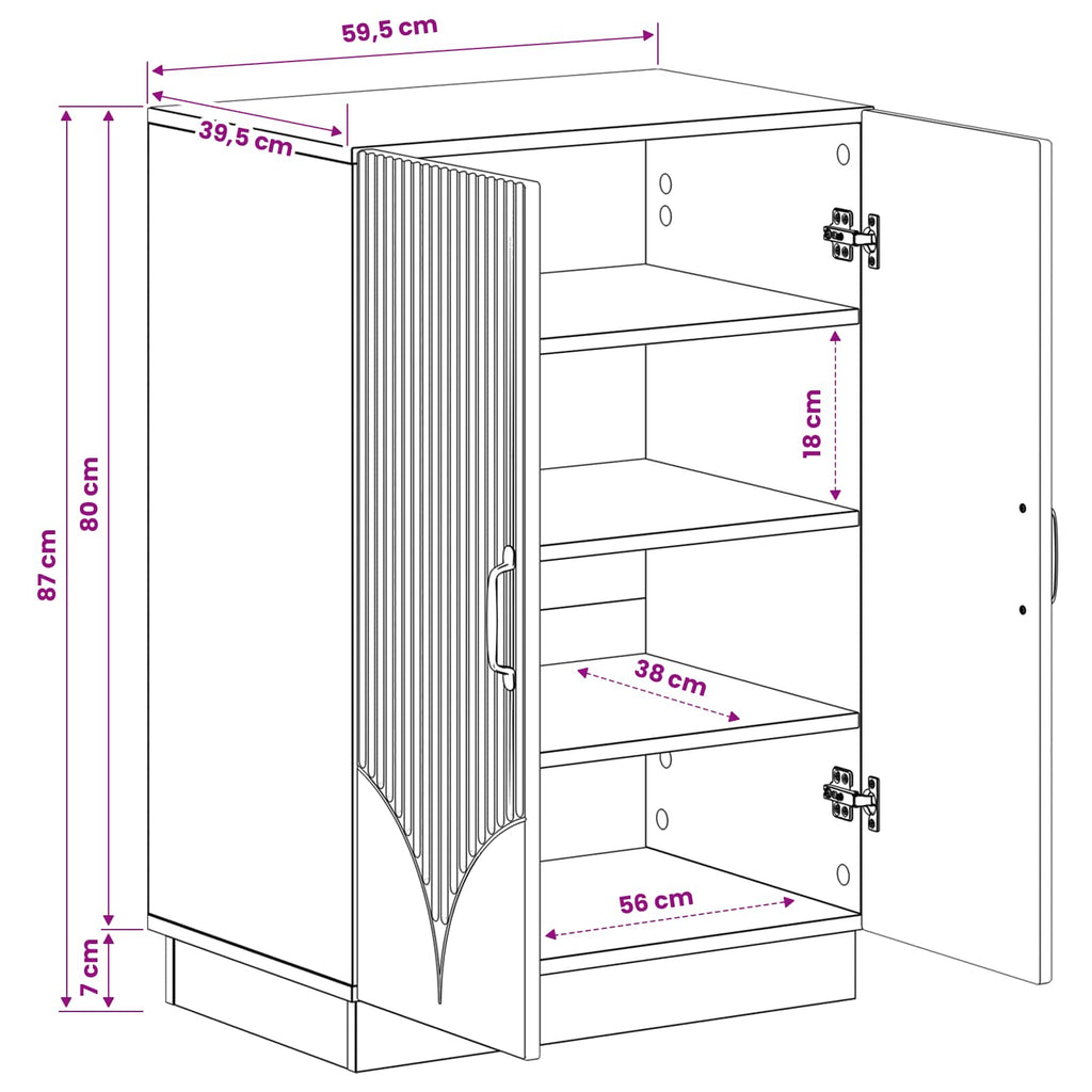 vidaXL Szafka na buty HOORN 59,5 x 39,5 x 87 cm Drewno inżynieryjne