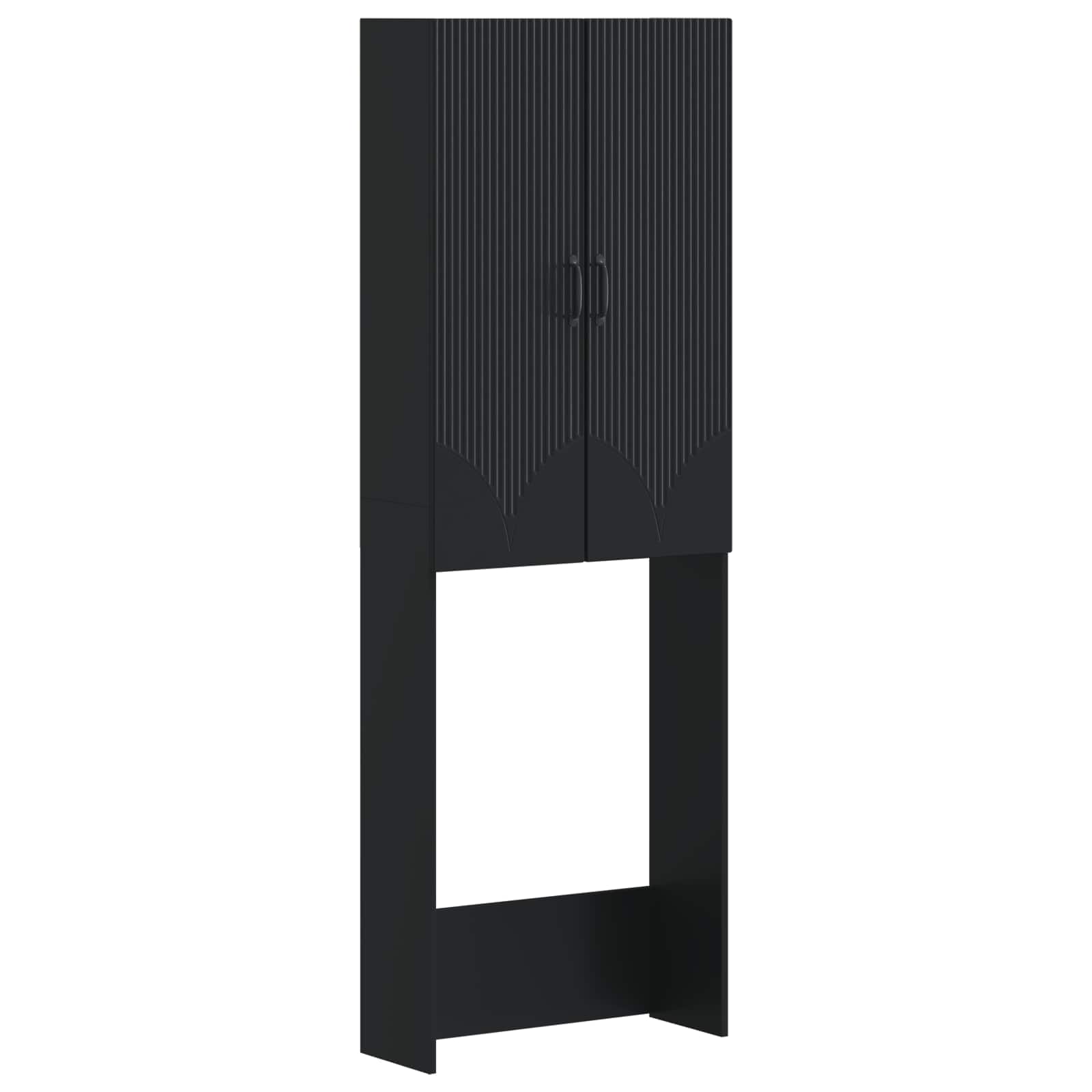 vidaXL Szafka toaletowa HOORN Czarny 66 x 25,5 x 190 cm