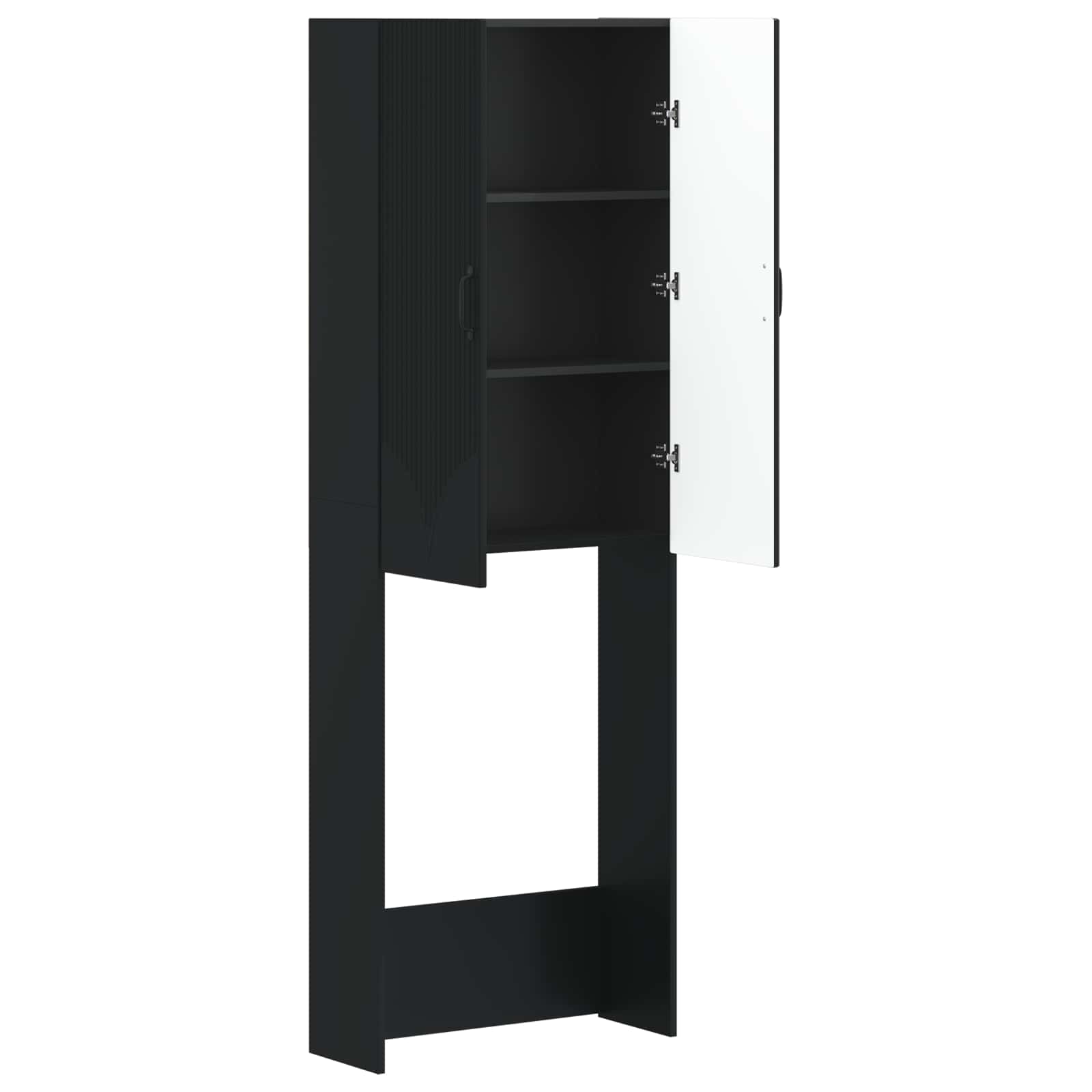 vidaXL Szafka toaletowa HOORN Czarny 66 x 25,5 x 190 cm