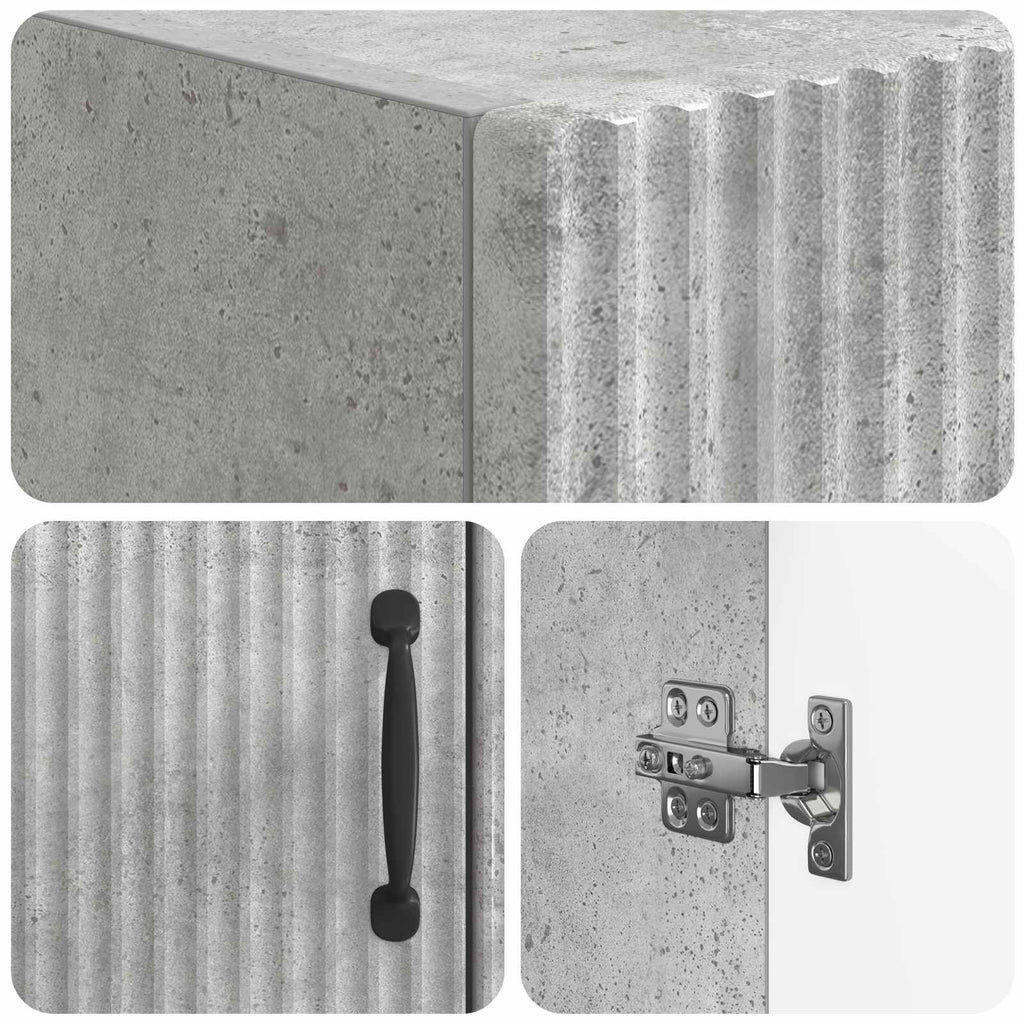 vidaXL Szafka toaletowa HOORN Betonowy szary 66 x 25,5 x 190 cm