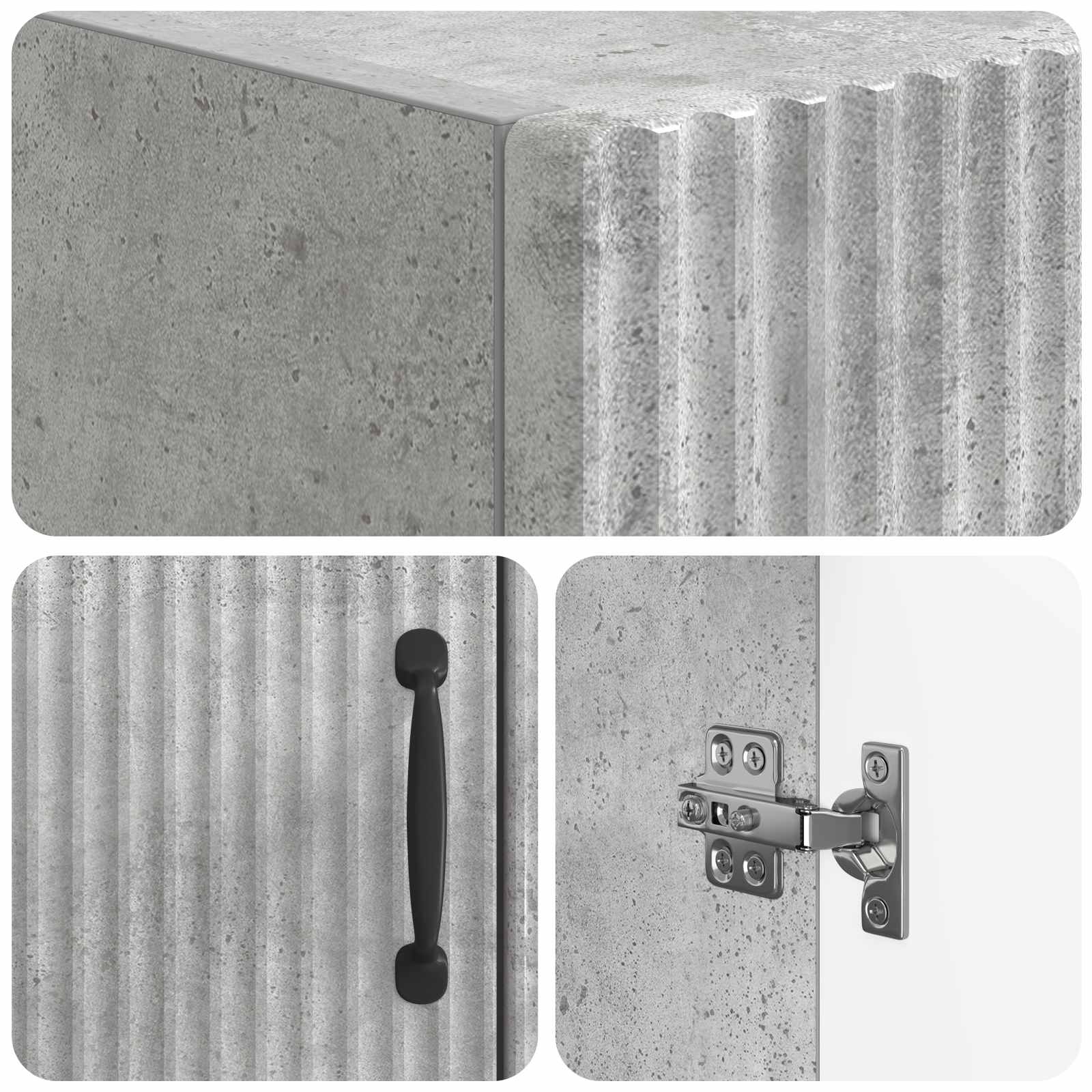 vidaXL Szafka toaletowa HOORN Betonowy szary 66 x 25,5 x 190 cm