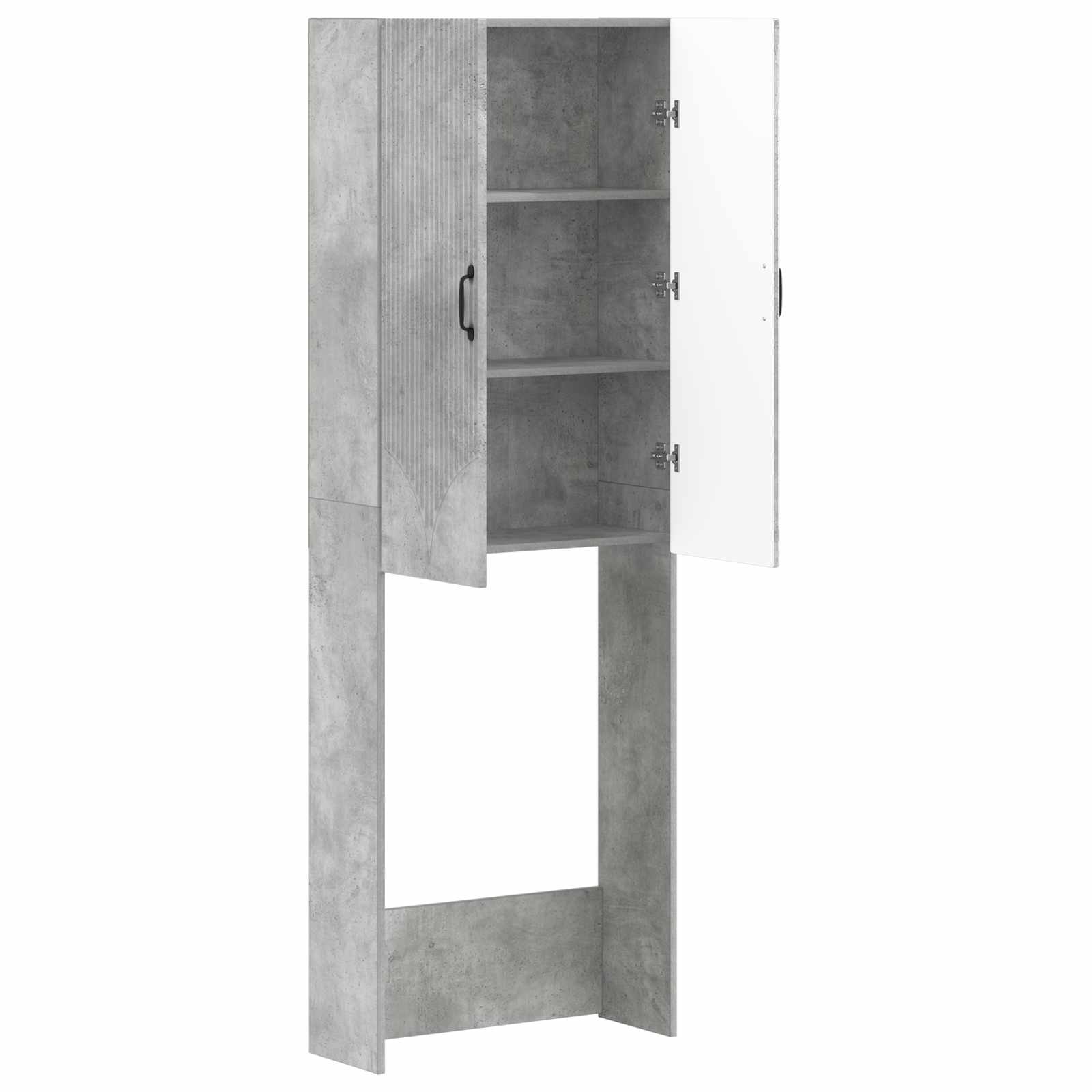 vidaXL Szafka toaletowa HOORN Betonowy szary 66 x 25,5 x 190 cm