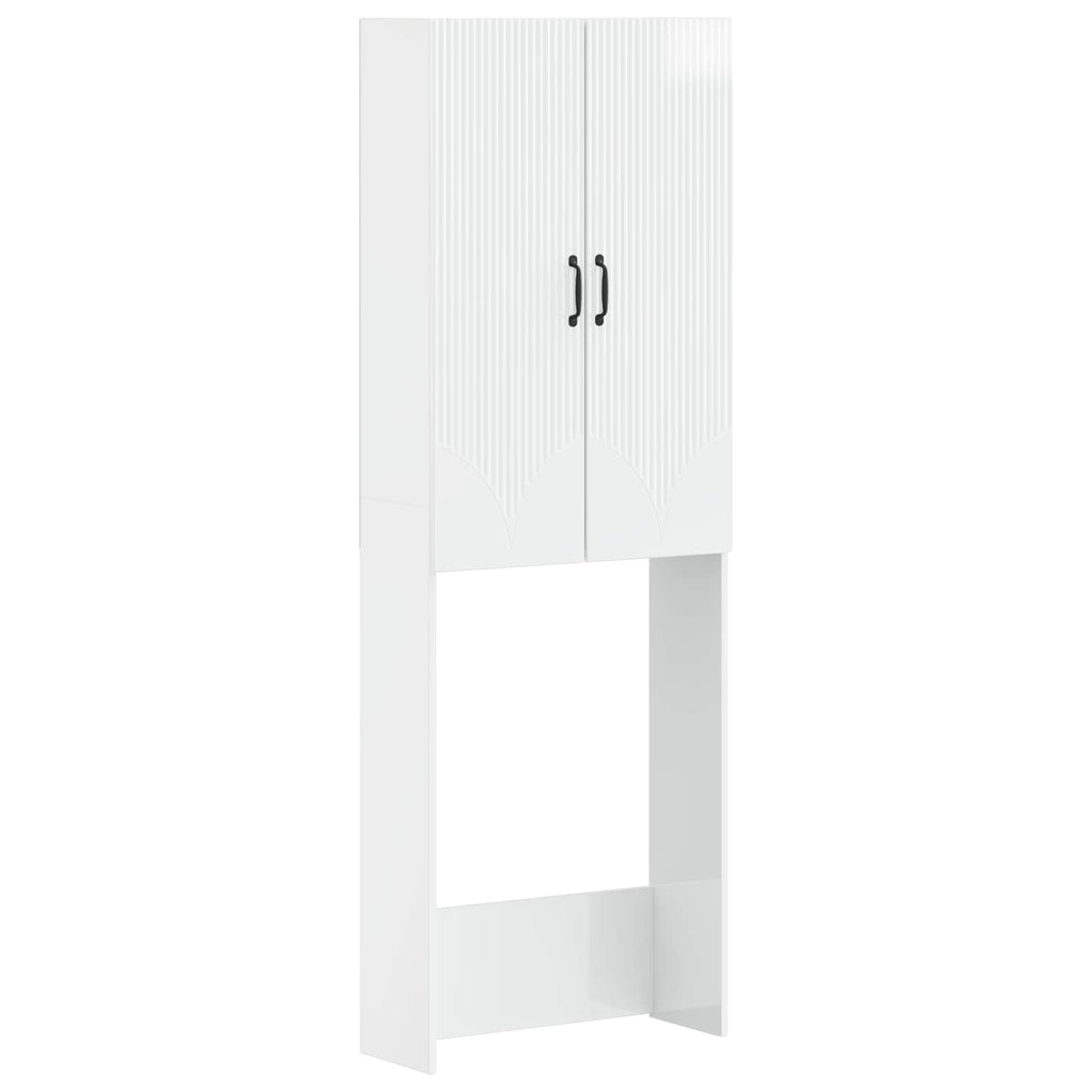 vidaXL Szafka toaletowa HOORN Biały wysoki połysk 66 x 25,5 x 190 cm