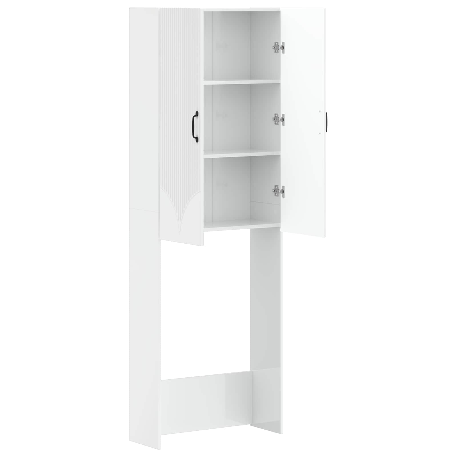 vidaXL Szafka toaletowa HOORN Biały wysoki połysk 66 x 25,5 x 190 cm
