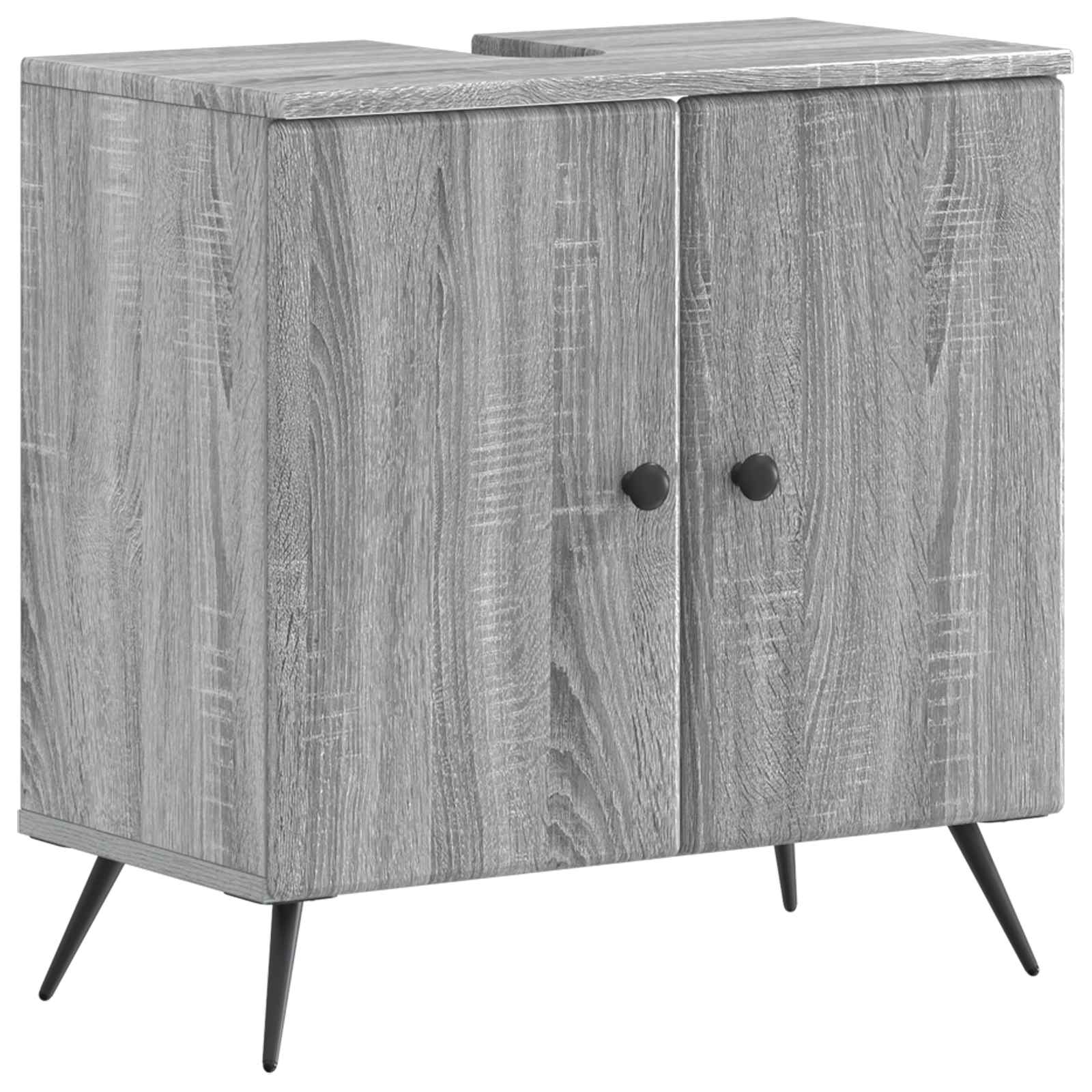vidaXL Szafka pod umywalkę BREDA Szary Sonoma 59,5 x 31,5 x 59 cm