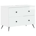 vidaXL Szafka pod umywalkę BREDA Biały wysoki połysk 82 x 41 x 59 cm
