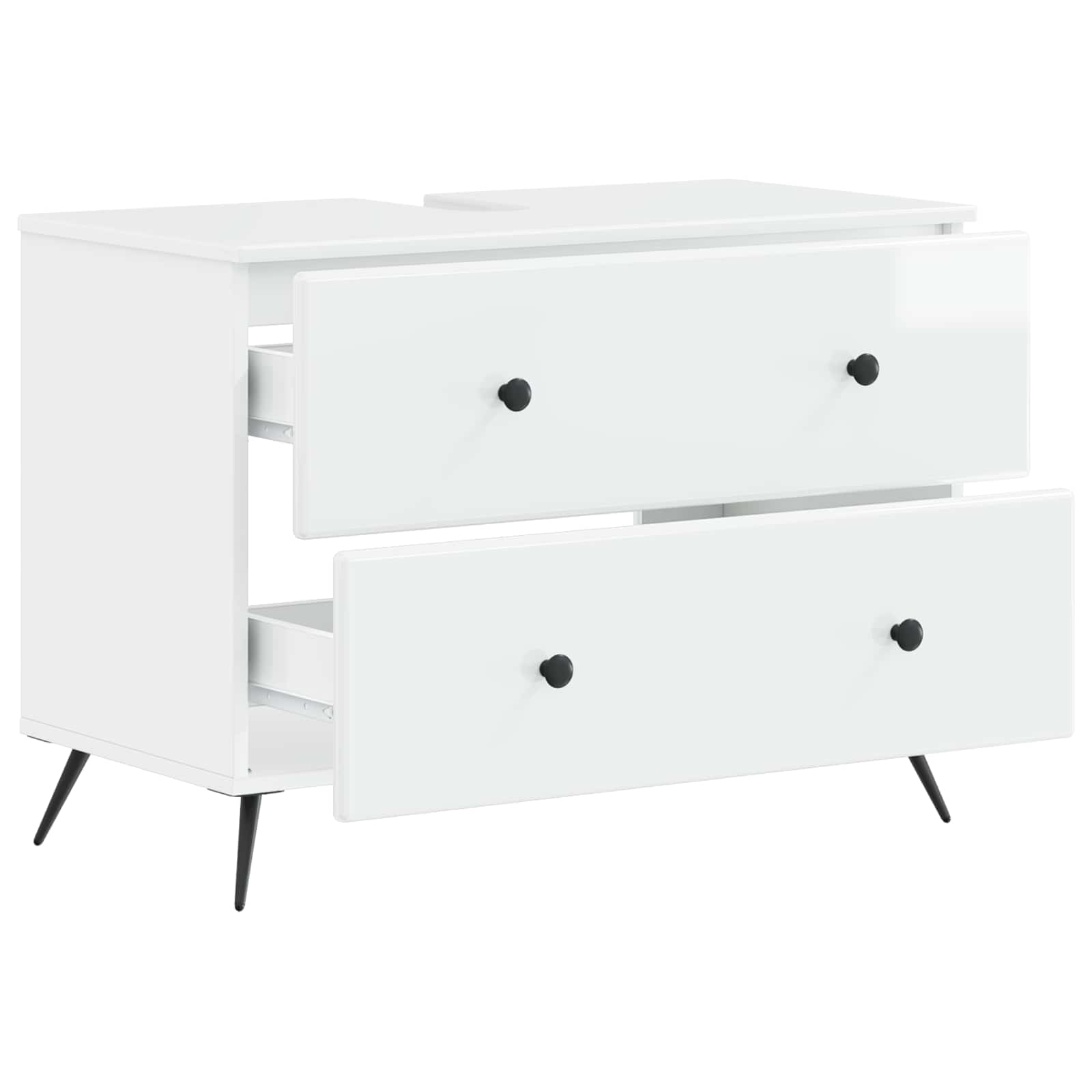 vidaXL Szafka pod umywalkę BREDA Biały wysoki połysk 82 x 41 x 59 cm