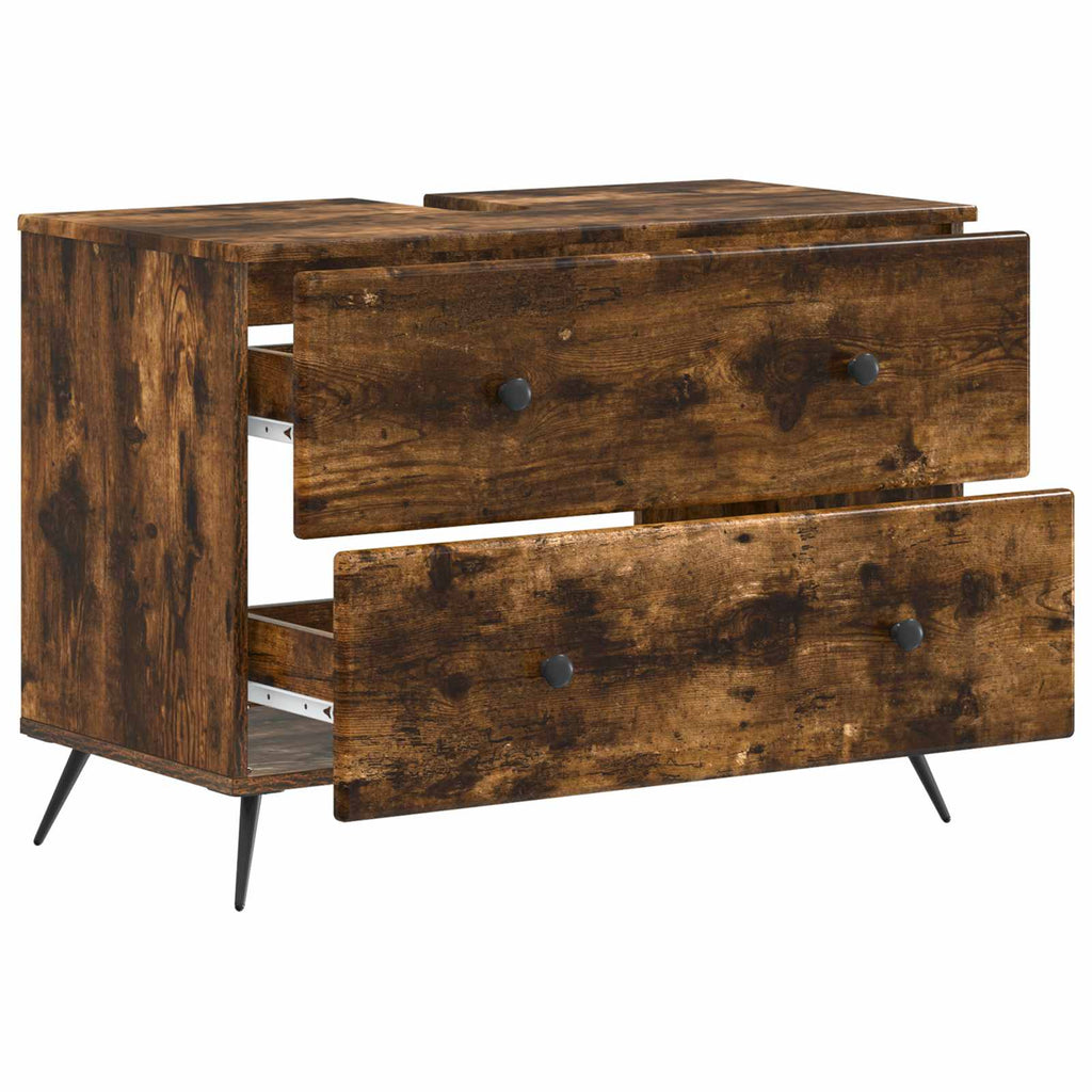 vidaXL Szafka pod umywalkę BREDA Dąb wędzony 82 x 41 x 59 cm