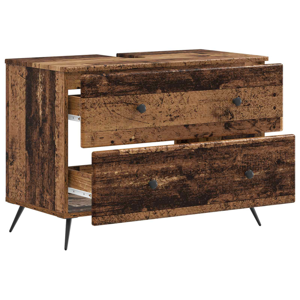 vidaXL Szafka pod umywalkę BREDA Stare drewno 82 x 41 x 59 cm