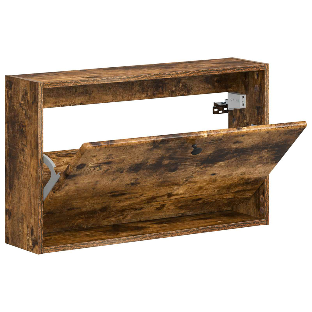 vidaXL Wisząca szafka na buty BREDA 71 x 17 x 43 cm Dąb wędzony