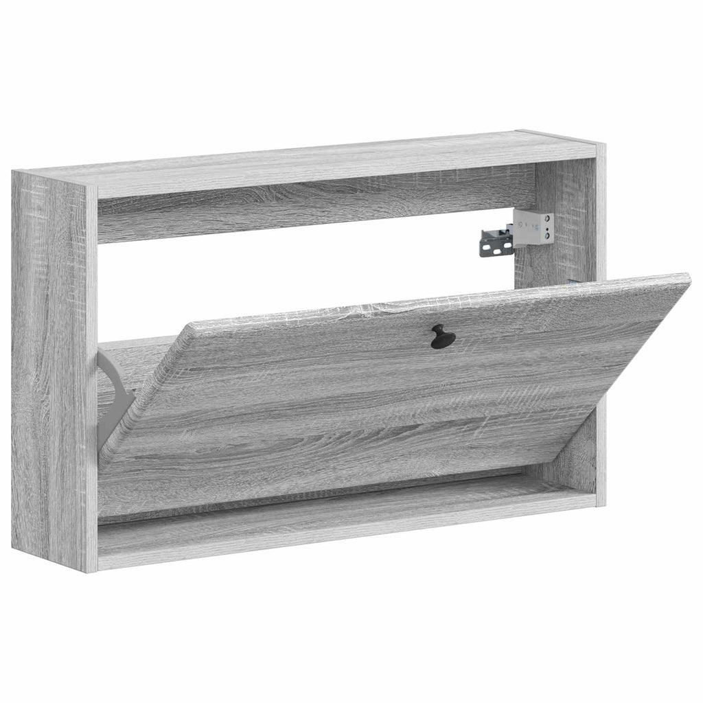 vidaXL Wisząca szafka na buty BREDA 71 x 17 x 43 cm Szary Sonoma