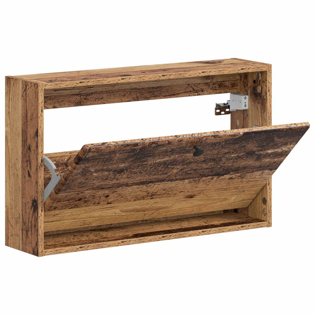vidaXL Wisząca szafka na buty BREDA 71 x 17 x 43 cm Stare drewno