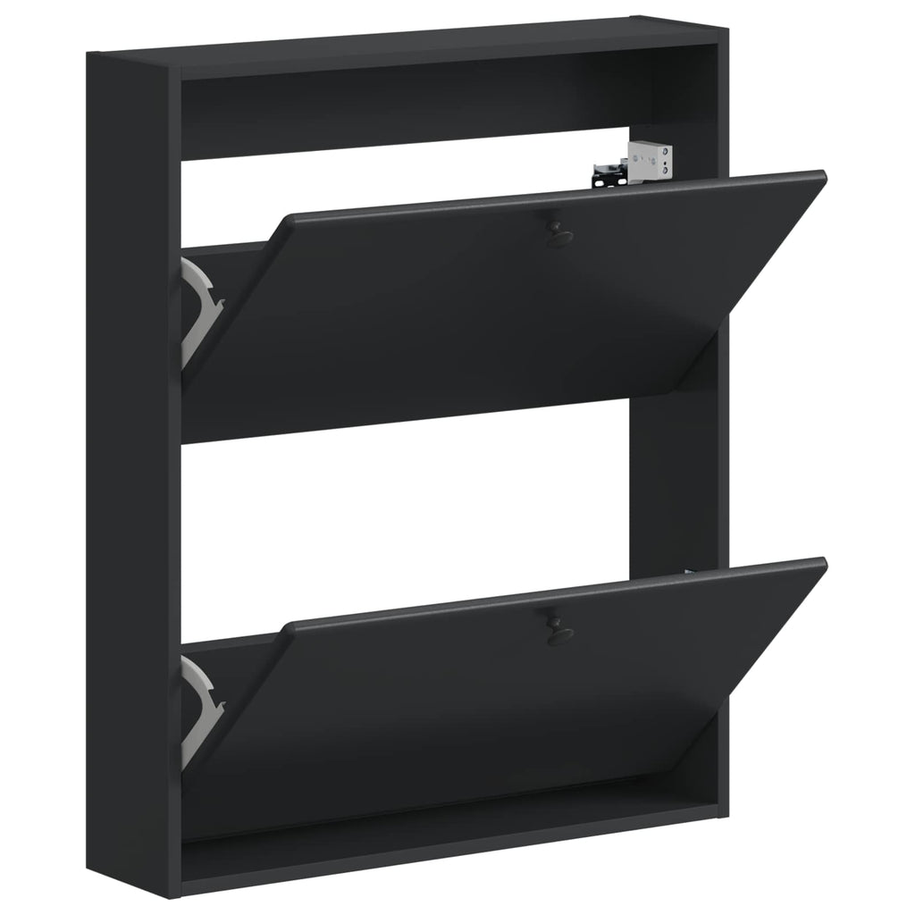 vidaXL Wisząca szafka na buty BREDA 71 x 17 x 86 cm Czarny