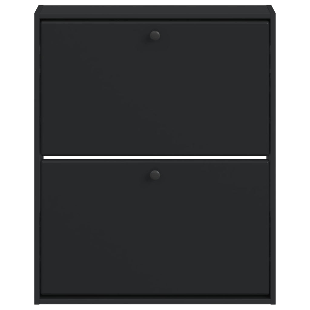 vidaXL Wisząca szafka na buty BREDA 71 x 17 x 86 cm Czarny