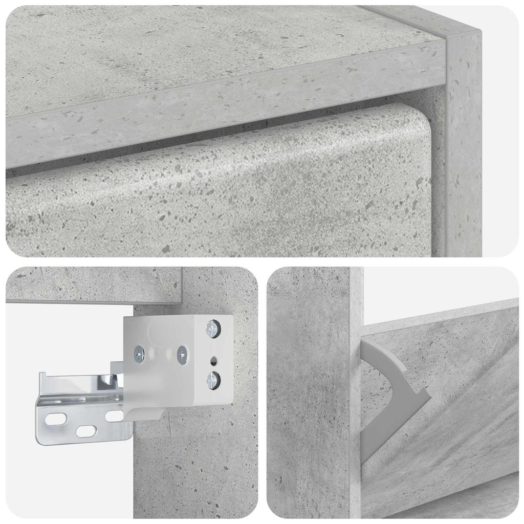 vidaXL Wisząca szafka na buty BREDA 71 x 17 x 86 cm Betonowy szary