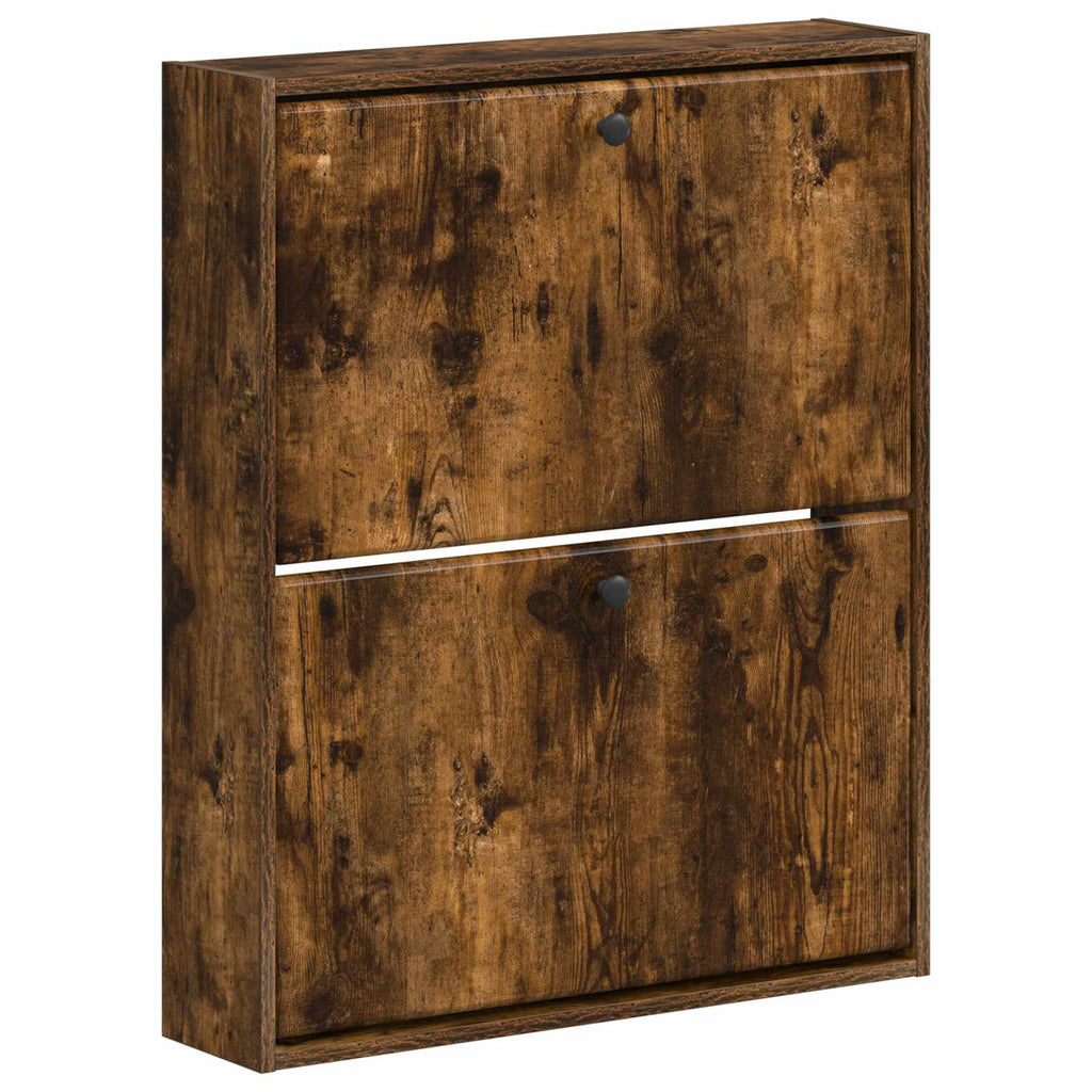 vidaXL Wisząca szafka na buty BREDA 71 x 17 x 86 cm Dąb wędzony