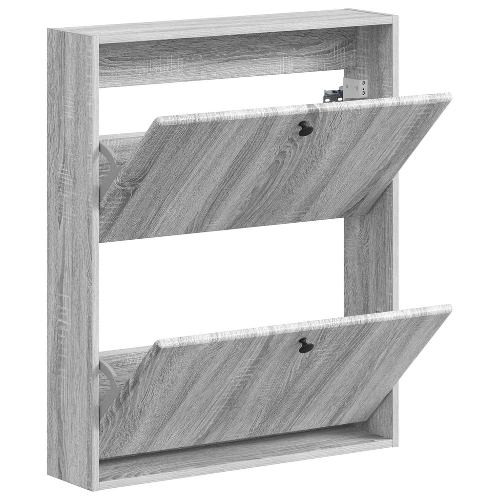vidaXL Wisząca szafka na buty BREDA 71 x 17 x 86 cm Szary Sonoma