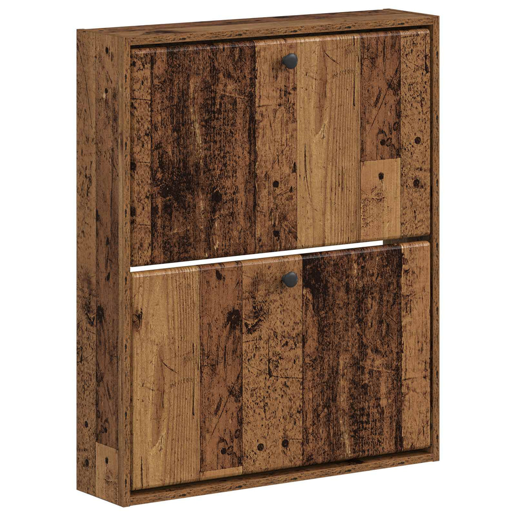 vidaXL Wisząca szafka na buty BREDA 71 x 17 x 86 cm Stare drewno