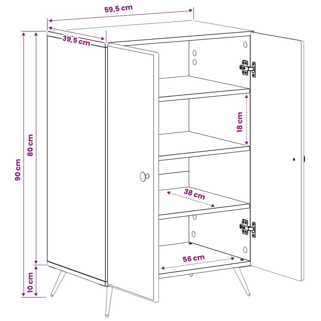 vidaXL Szafka na buty BREDA 59,5 x 39,5 x 90 cm Drewno inżynieryjne