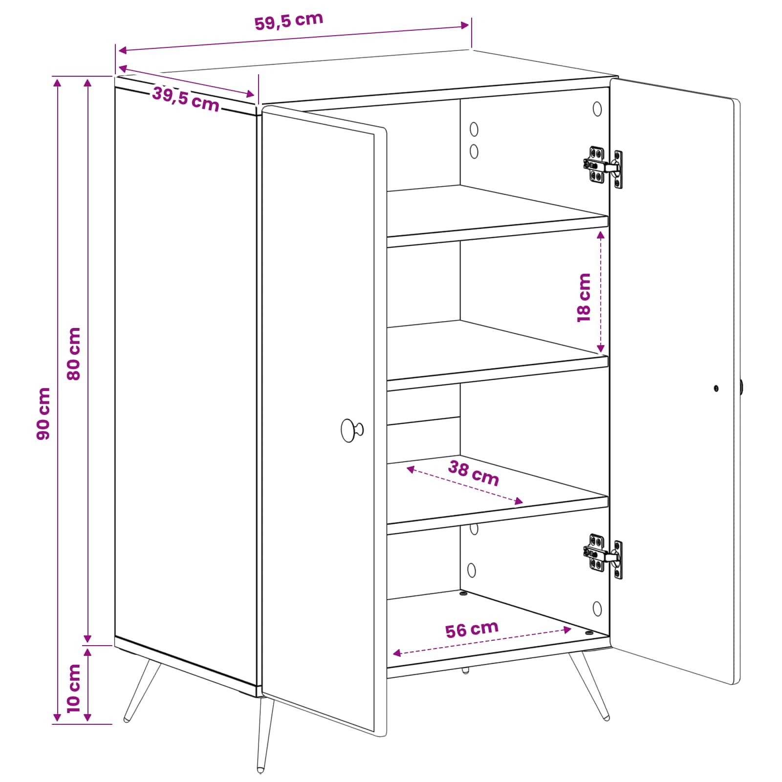 vidaXL Szafka na buty BREDA 59,5 x 39,5 x 90 cm Drewno inżynieryjne