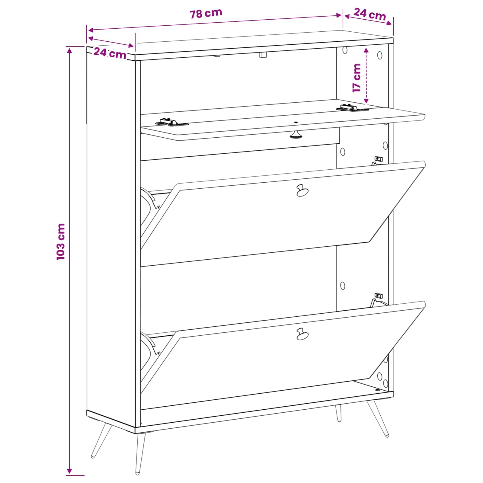 vidaXL Szafka na buty BREDA 78 x 24 x 103 cm Drewno inżynieryjne