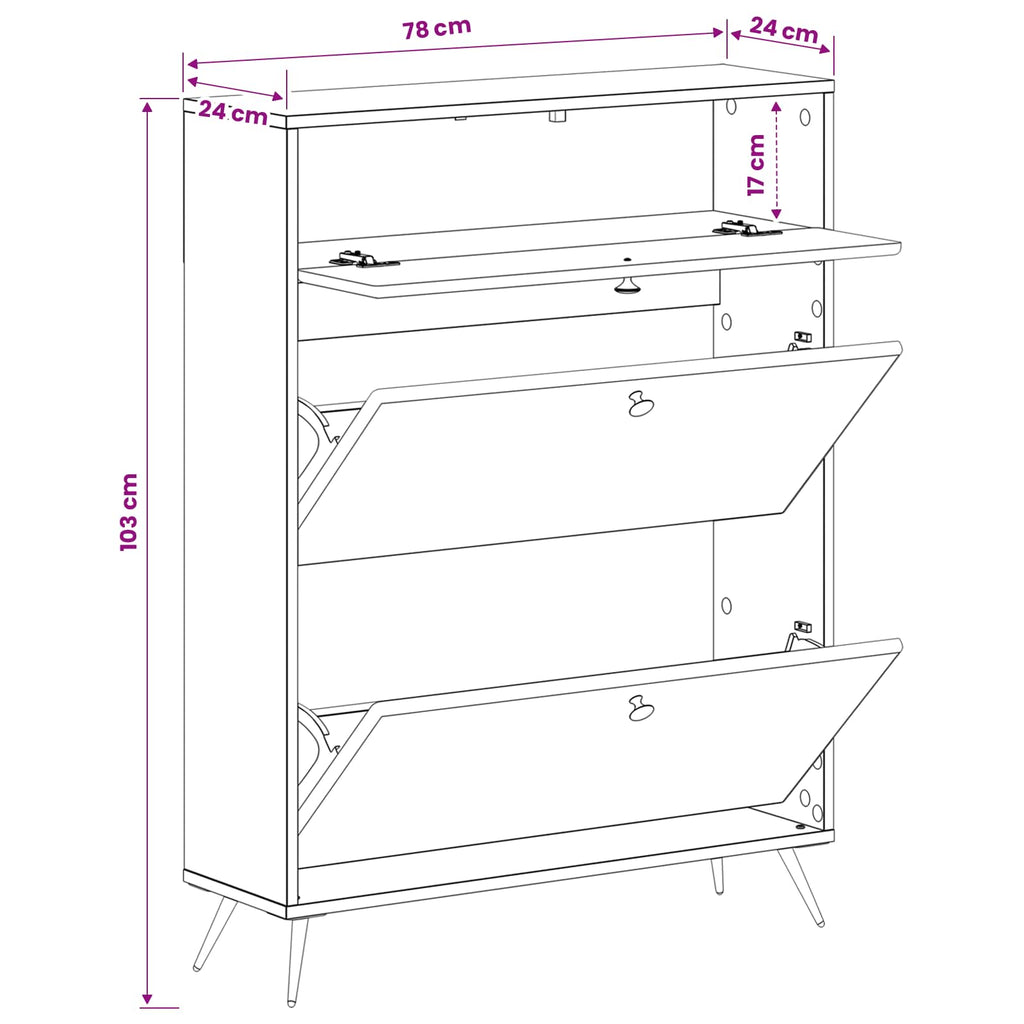 vidaXL Szafka na buty BREDA 78 x 24 x 103 cm Drewno inżynieryjne