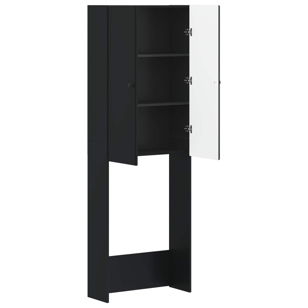 vidaXL Szafka toaletowa BREDA Czarny 66 x 25,5 x 190 cm