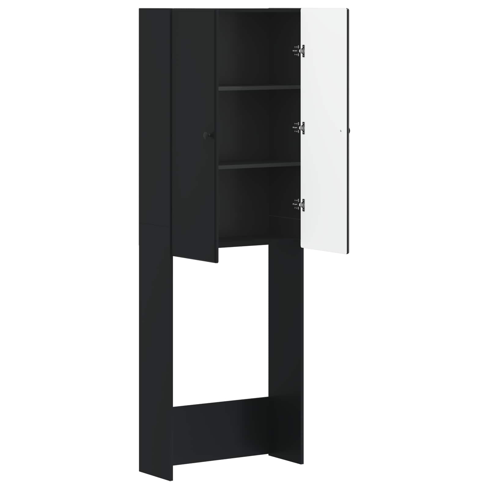 vidaXL Szafka toaletowa BREDA Czarny 66 x 25,5 x 190 cm