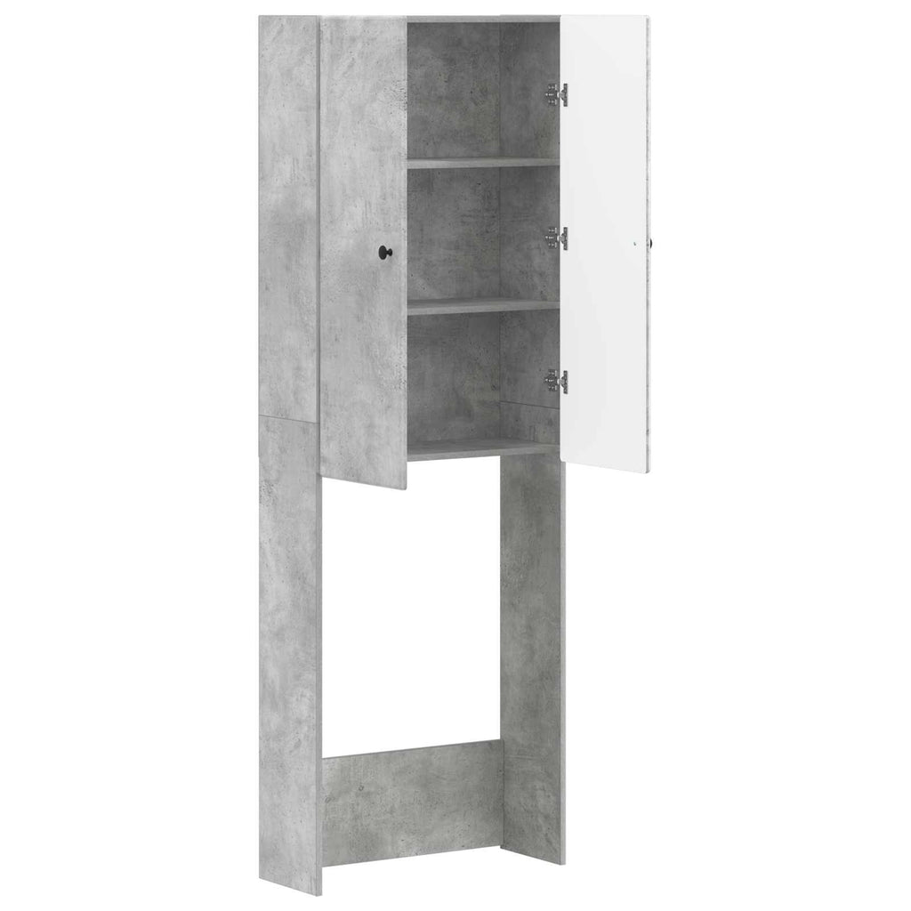 vidaXL Szafka toaletowa BREDA Betonowy szary 66 x 25,5 x 190 cm