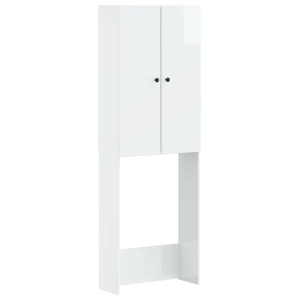 vidaXL Szafka toaletowa BREDA Biały wysoki połysk 66 x 25,5 x 190 cm