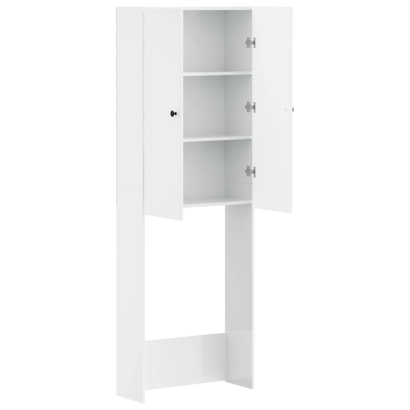 vidaXL Szafka toaletowa BREDA Biały wysoki połysk 66 x 25,5 x 190 cm