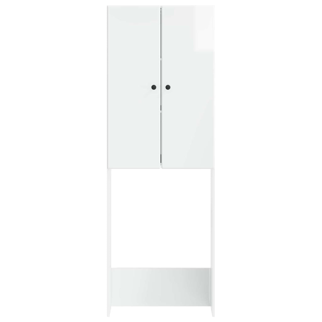 vidaXL Szafka toaletowa BREDA Biały wysoki połysk 66 x 25,5 x 190 cm