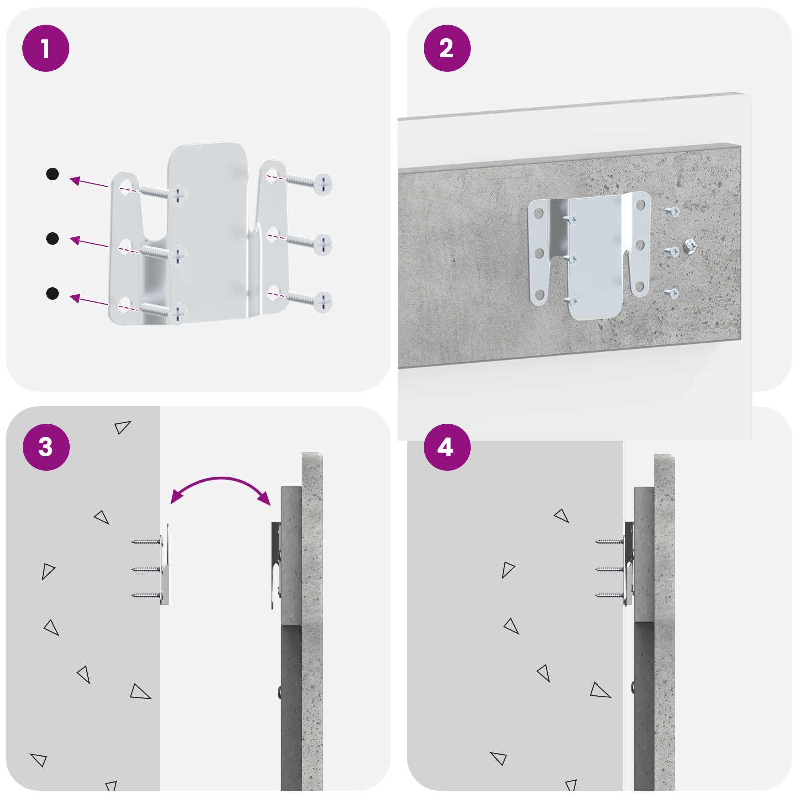 vidaXL Zagłówek montowany na ścianie BREDA Betonowy szary
