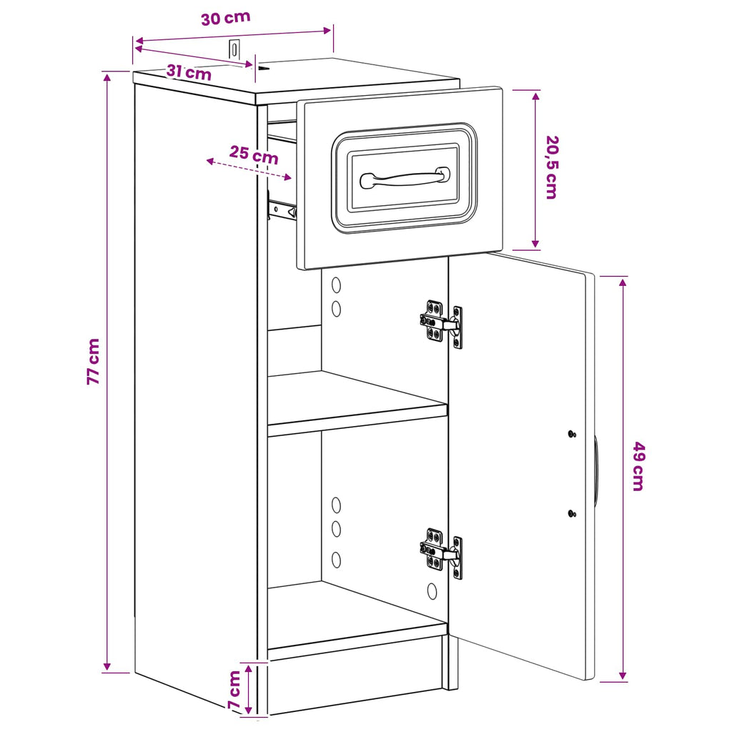 vidaXL Szafka Łazienkowa UTRECHT Biały 30 x 31 x 77 cm