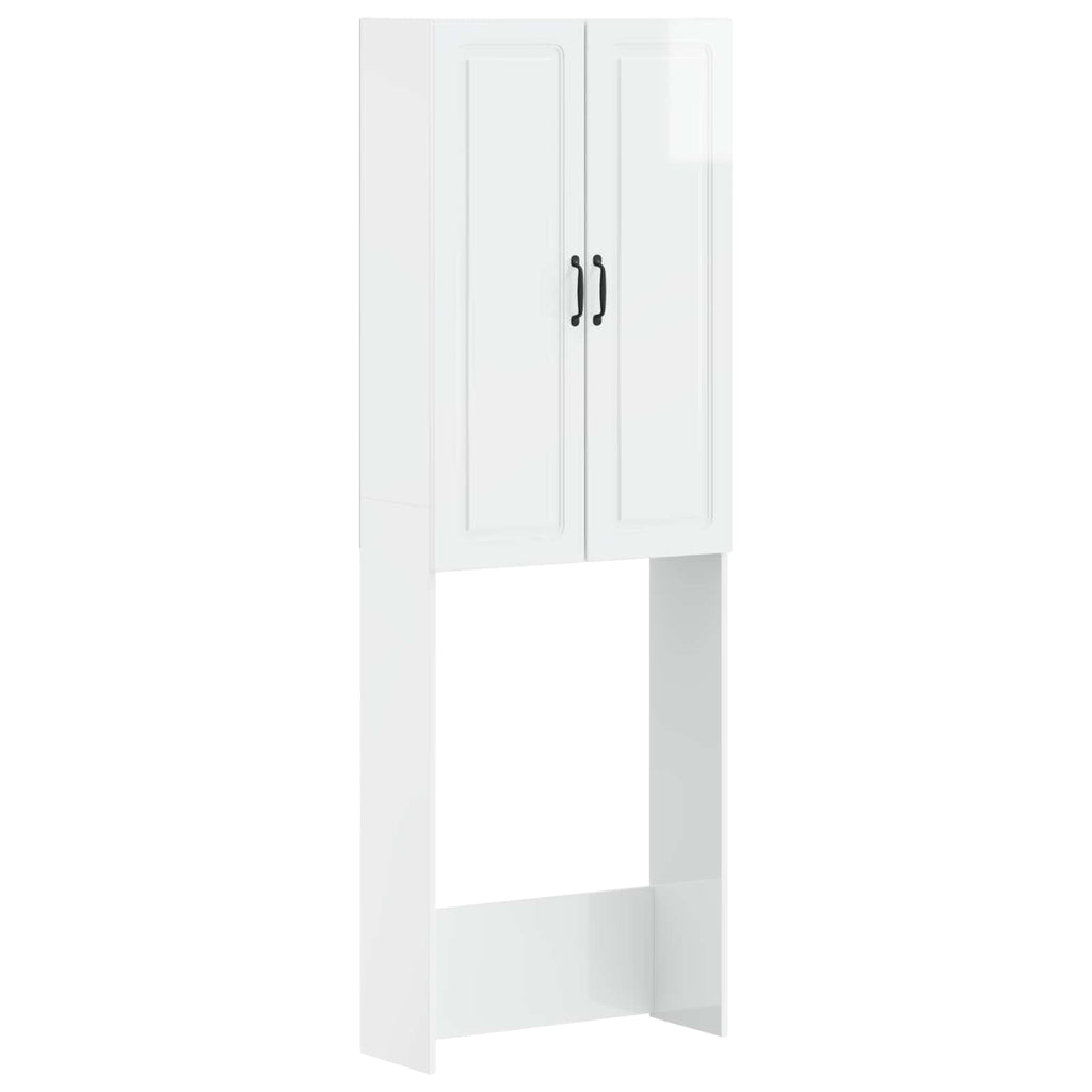 vidaXL Szafka toaletowa UTRECHT Biały wysoki połysk 66 x 25,5 x 190 cm